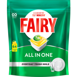 Photo of Fairy All In One Lemon Dishwasher Capsules 64 Pack