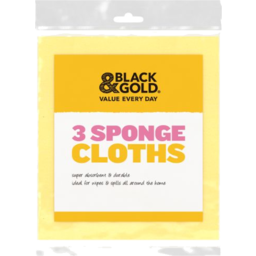 Photo of Black & Gold Sponge Clothes 3pk