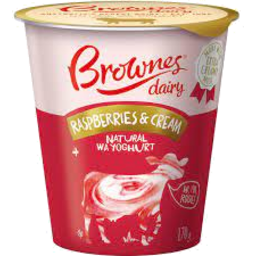 Photo of Brownes Yoghurt Raspberries & Cream 170gm