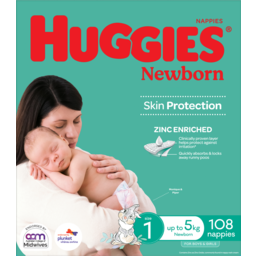 Photo of Huggies Newborn Nappies For Boys & Girls Size 1 (Up To )