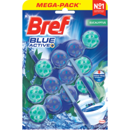 Photo of Bref Blue Active 4 In 1 + Blue Water Eucalyptus In The Bowl Toilet Cleaner 3x50g