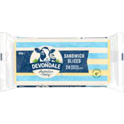 Photo of Devondale Cheese Sandwich Slices 24 Pack 500g 