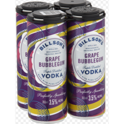 Photo of Billsons Grape Bubblegum 355ml 4 Pack