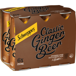 Photo of Schweppes Ginger Beer Soft Drink 250ml 6 Pack