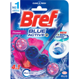 Photo of Bref Blue Active 4 In 1 + Blue Water Flower In The Bowl Toilet Cleaner 50g