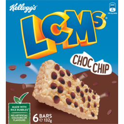 Photo of Kelloggs Lcms Rice Bubbles Choc Chip Bars 6 Pack 132g