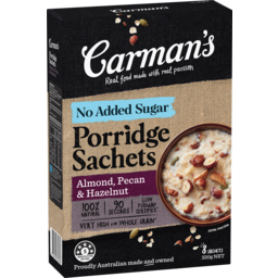 Photo of Carman's Porridge Sachets Almond, Pecan & Hazelnut 8 Pack 320g 320g