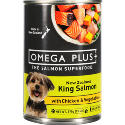 Photo of Omega Plus Salmon, Chicken, Vege Dog Good 375gm