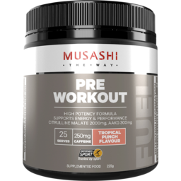Photo of Musashi Pre Workout Tropical Punch 225g