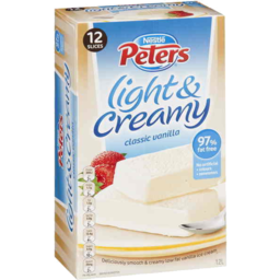 Photo of Nestle Peters Light & Creamy Slices Classic Vanilla 12pk 1.2