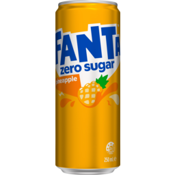 Photo of Fanta Pineapple Zero Sugar Soft Drink Can