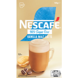 Photo of Nescafe Vanilla Malt Latte 98% Sugar Free Coffee Sachets 10 Pack 140g