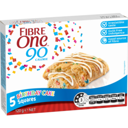 Photo of Fibre One 90 Calorie Birthday Cake Squares 5 Pack
