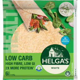 Photo of Helgas 60% Lower Carb White Wraps 6 Pack
