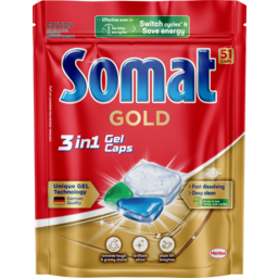 Photo of Somat Gold 3-In-1 Machine Dishwasher Gel Tablets 51 Pack 