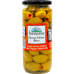 Photo of Benino Green Olives Stuffed W/ Pepper 500g