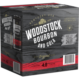 Photo of Woodstock Bourbon & Cola 4.8% 4 X 6 X 375ml Can 375ml