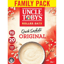 Photo of Uncle Tobys Oats Quick Sachets Family Value Original Porridge 680g 20pk