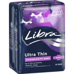 Photo of Libra Ultra Thin Pads Goodnights With Wings 10 Pack