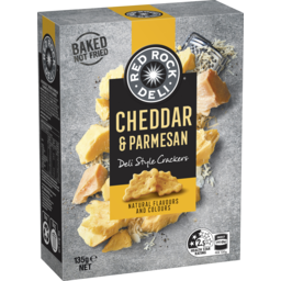 Photo of Red Rock Deli Gourmet Crackers Cheddar & Parmesan Deli Style Crackers