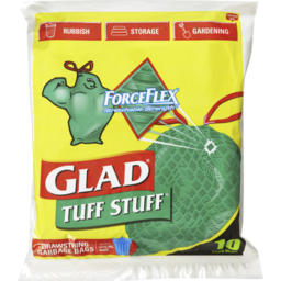 Photo of Glad Tuff Stuff Extra Wide Drawstring Garbage Bags 56l 10 Pack
