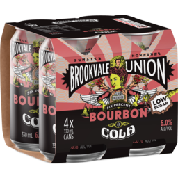 Photo of Brookvale Union Bourbon & Cola 4 X 330ml Can