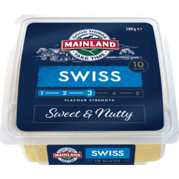 Photo of Mainland Swiss Cheese Slices 10 Pack 180g