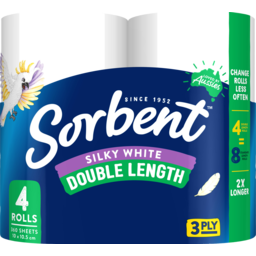 Photo of Sorbent Double Length 3 Ply Toilet Tissue 4 Pack