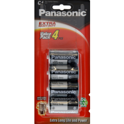 Photo of Panasonic Batteries Extra Heavy Duty C 4 Pack
