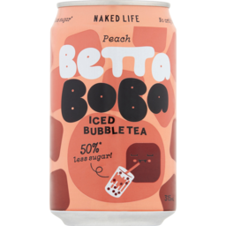 Photo of Naked Life Betta Boba Peach Iced Bubble Tea