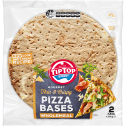 Photo of TIP TOP PIZZA BASE WHOLEMEAL 12IN 2PK