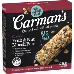Photo of Carman's Classic Fruit & Nut Muesli Bars 270g 6pk