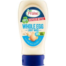 Photo of Praise 25% Less Sugar Whole Egg Light Mayo 380g