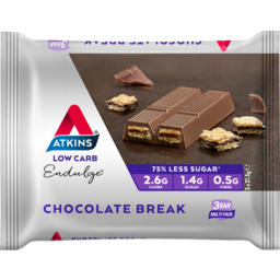 Photo of Atkins Low Carb Endulge Chocolate Break Bars 3 Pack 64.5g