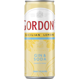 Photo of Gordon's Sicilian Lemon Gin & Soda Can 250ml