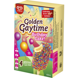 Photo of Streets Golden Gaytime Birthday Cake Ice Creams 4pk