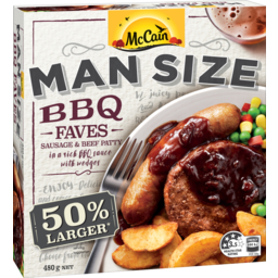 Photo of Mccain Man Size BBQ Faves Sausage & Beef Patty 480g