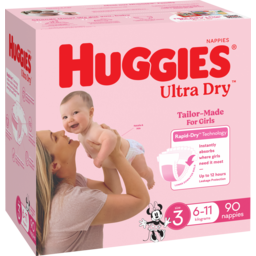 Photo of Huggies Ultra Dry Nappies Girls Size 3 (6- ) 90 Pack