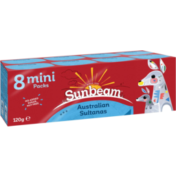 Photo of Sunbeam Australian Sultanas Mini Packs 8x15g