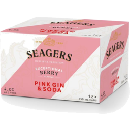 Photo of Seagers Berry Pink Gin 12x250c