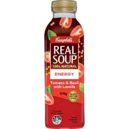 Photo of Campbells Real Soup Energy Tomato & Basil With Lentils 515g