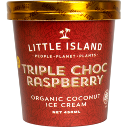 Photo of Little Island Organic Coconut Ice Cream Triple Chocolate Raspberry Swirl