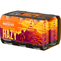 Photo of Monteiths Beer Gold Dust Hazy 330ml Cans 6 Pack