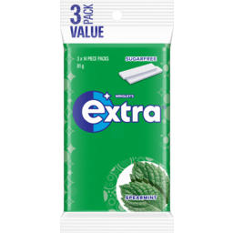 Photo of Extra Spearmint Chewing Gum Sugar Free Multipack 3 X 14 Piece
