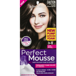 Photo of Schwarzkopf Perfect Mousse Dark Brown 3-0 Permanent Hair Colour One Application