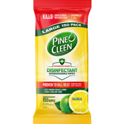 Photo of Pine O Cleen Lemon Lime Disinfectant Biodegradable Wipes 150 Pack