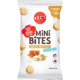 Photo of Kezs Kitchen Caramel White Choc Mini Bites Gluten Free 5 Pack 125g
