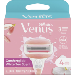 Photo of Gillette Venus Comfortglide White Tea Scent With Gel Bars Women's Razor Blade Refills, 4 Count