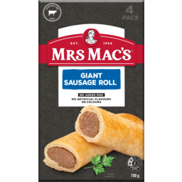 Photo of Mrs Macs Salt Reduced Giant Sausage Rolls 4pk 700g