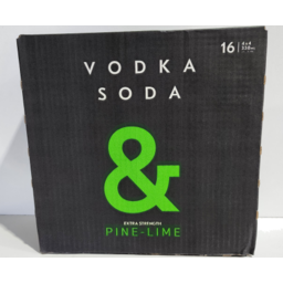 Photo of Ampersand Vodka Soda Pine Lime 6% 330ml 16 Pack